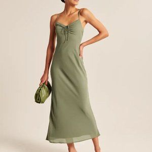 Abercrombie Green Cinch-Front Maxi Dress